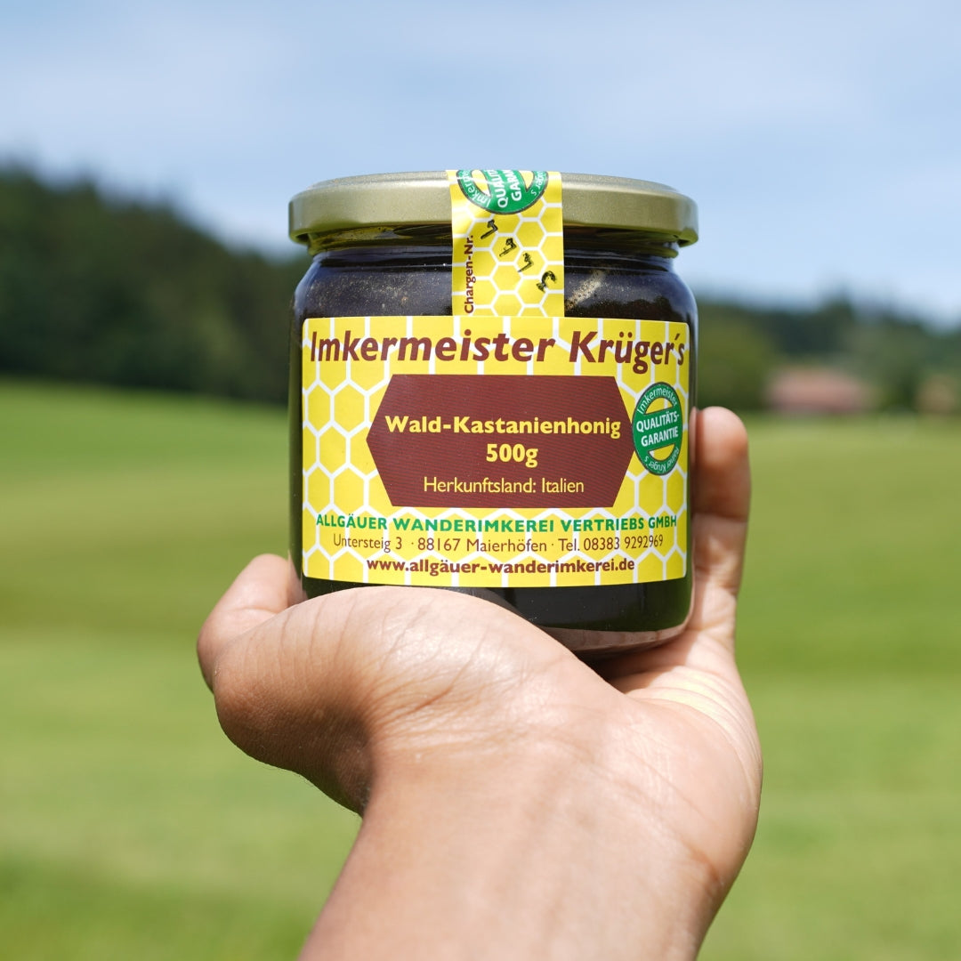 Leckerer roher Wald-Kastanienhonig 500g aus Italien von der Allgäuer Wanderimkerei