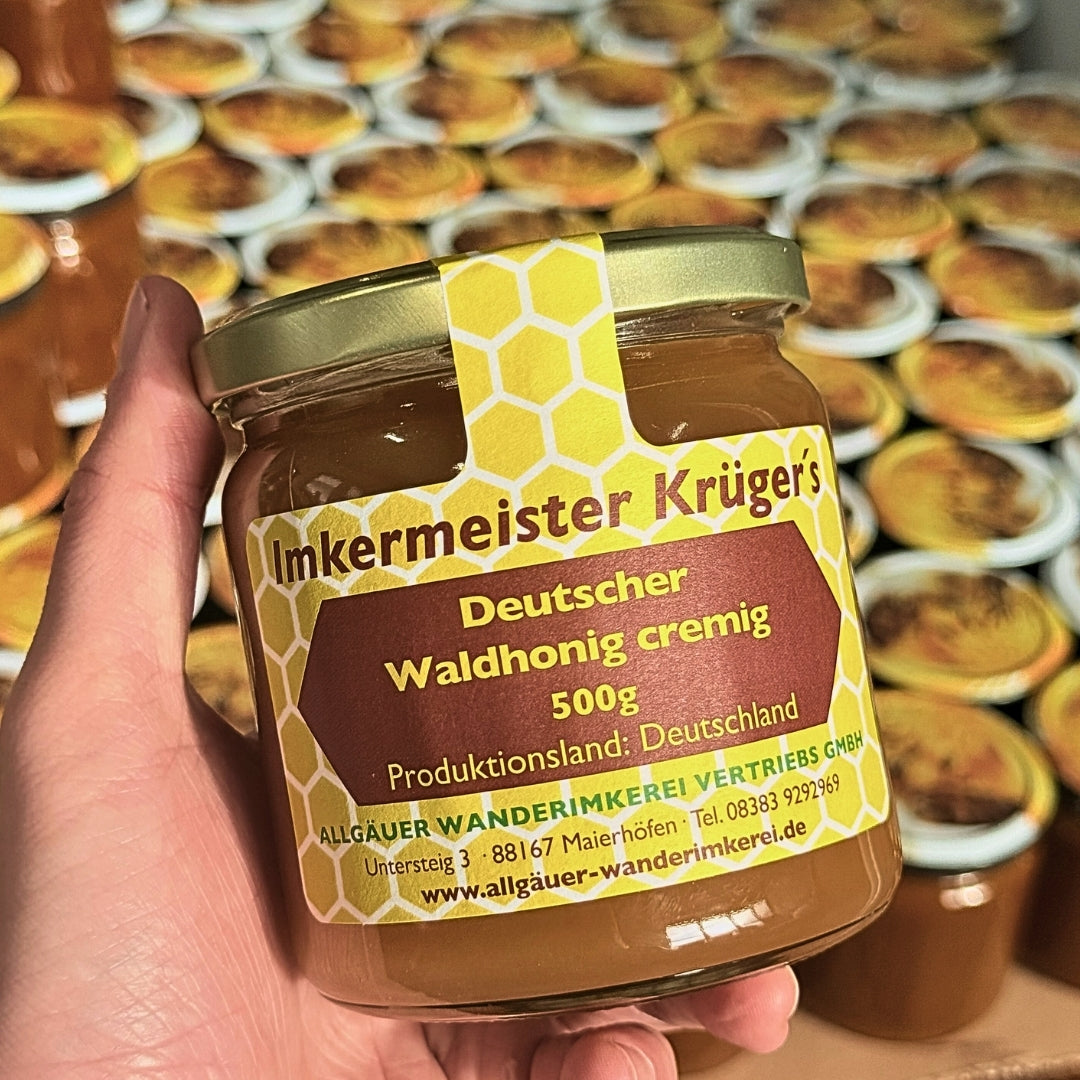 Deutscher Waldhonig cremig 500g von der Allgäuer Wanderimkerei aus Deutschland, Direkt vom Imker