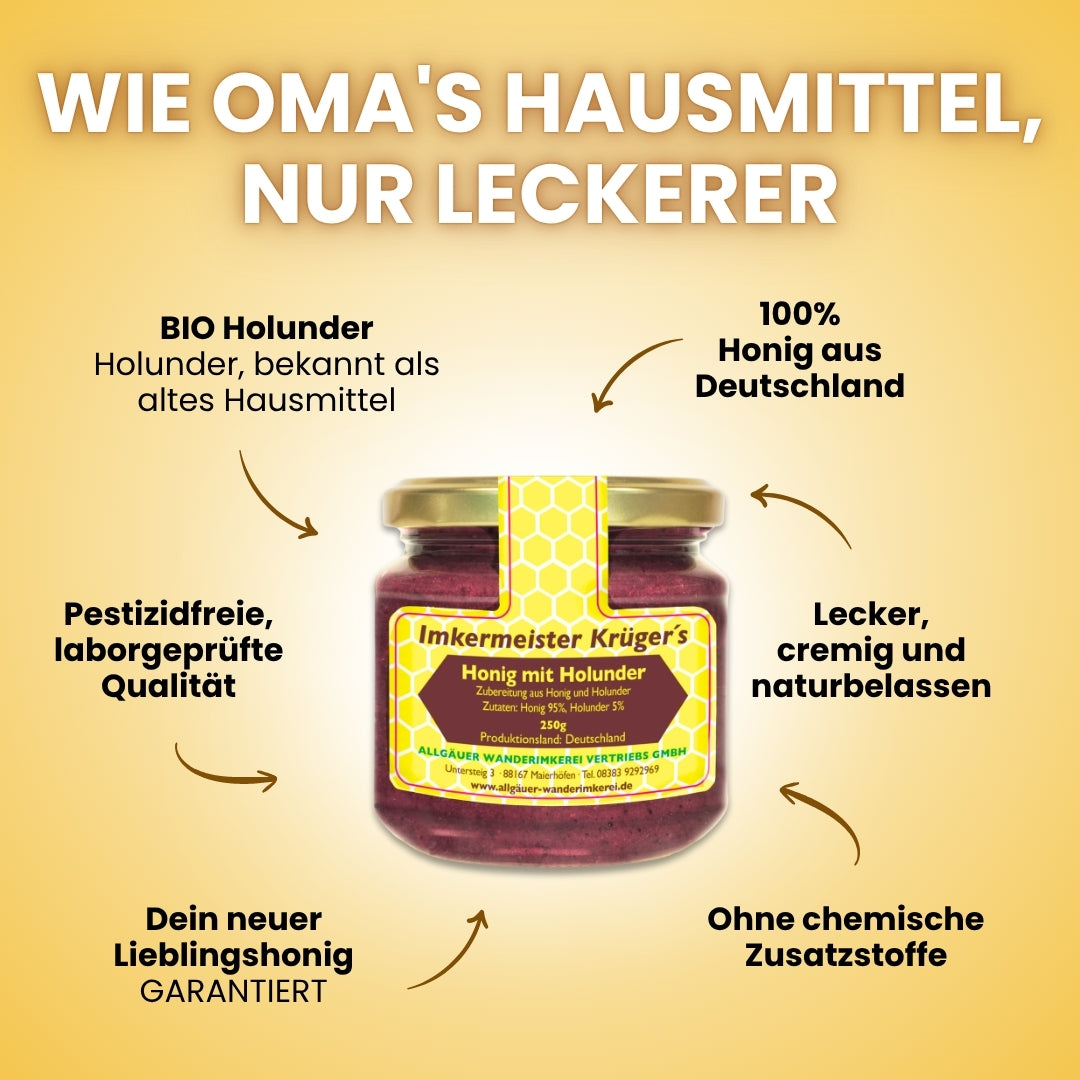 Honig mit Holunder 250g aus Deutschland
