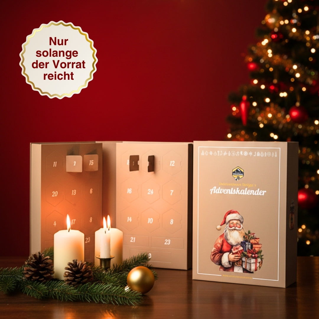 Imkermeister Krüger's Adventskalender 2025 mit natürlichen Honigprodukten, Allgäuer Wanderimkerei