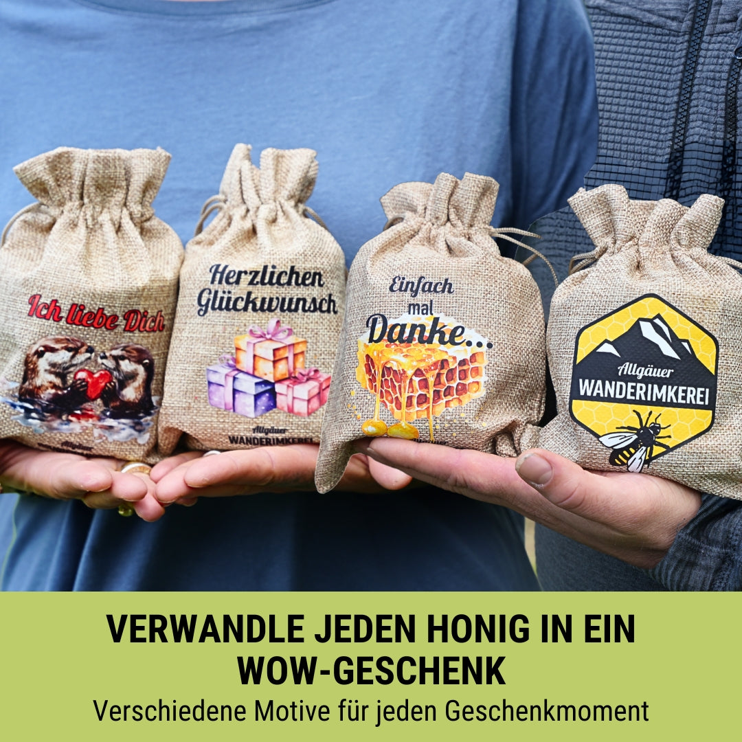 Geschenksäckchen mit „Allgäuer Wanderimkerei“