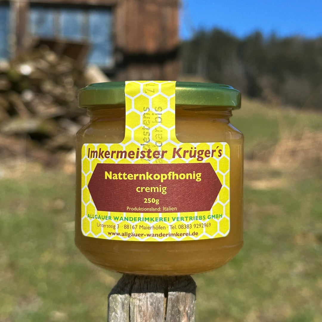 Seltener Natternkopfhonig cremig 250g von der Allgäuer Wanderimkerei