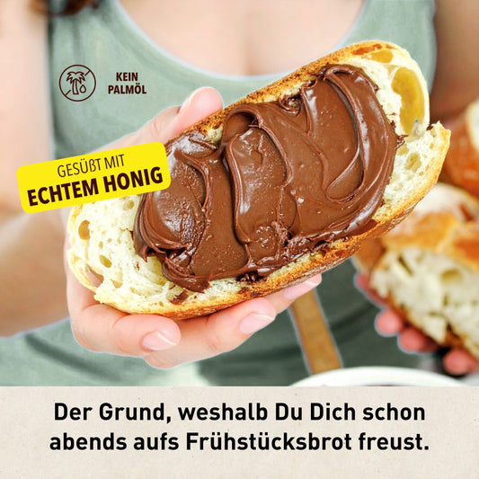 Naturella Nuss-Schoko-Aufstrich mit Imkerhonig gesüßt & echter Bourbon-Vanille verfeinert, Ohne Palmöl mit Honig gesüßt, Allgäuer Wanderimkerei
