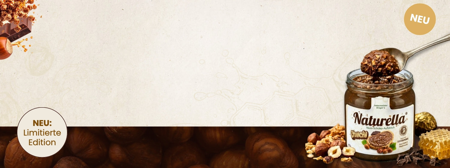 Naturella Crunchy Nuss-Schoko-Aufstrich Launch von der Allgäuer Wanderimkerei_destop header