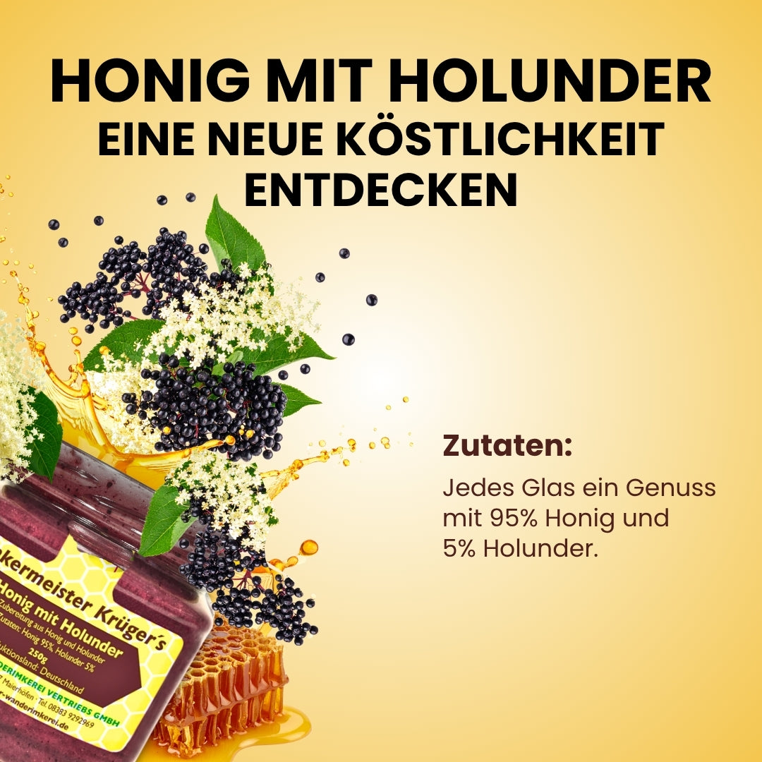 Honig mit Holunder 250g aus Deutschland von der Allgäuer Wanderimkerei