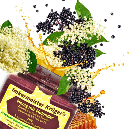 Honig mit Holunder 250g aus Deutschland von der Allgäuer Wanderimkerei