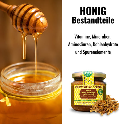 APOLLO Honig mit Perga (Bienenbrot) 250g