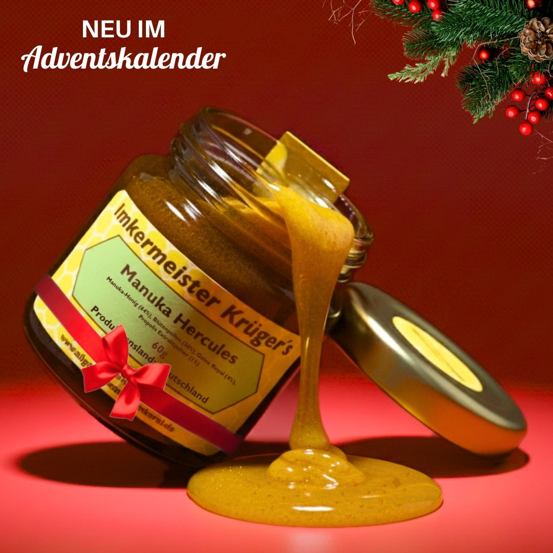 Imkermeister Krüger's Adventskalender 2025 mit natürlichen Honigprodukten, Allgäuer Wanderimkerei