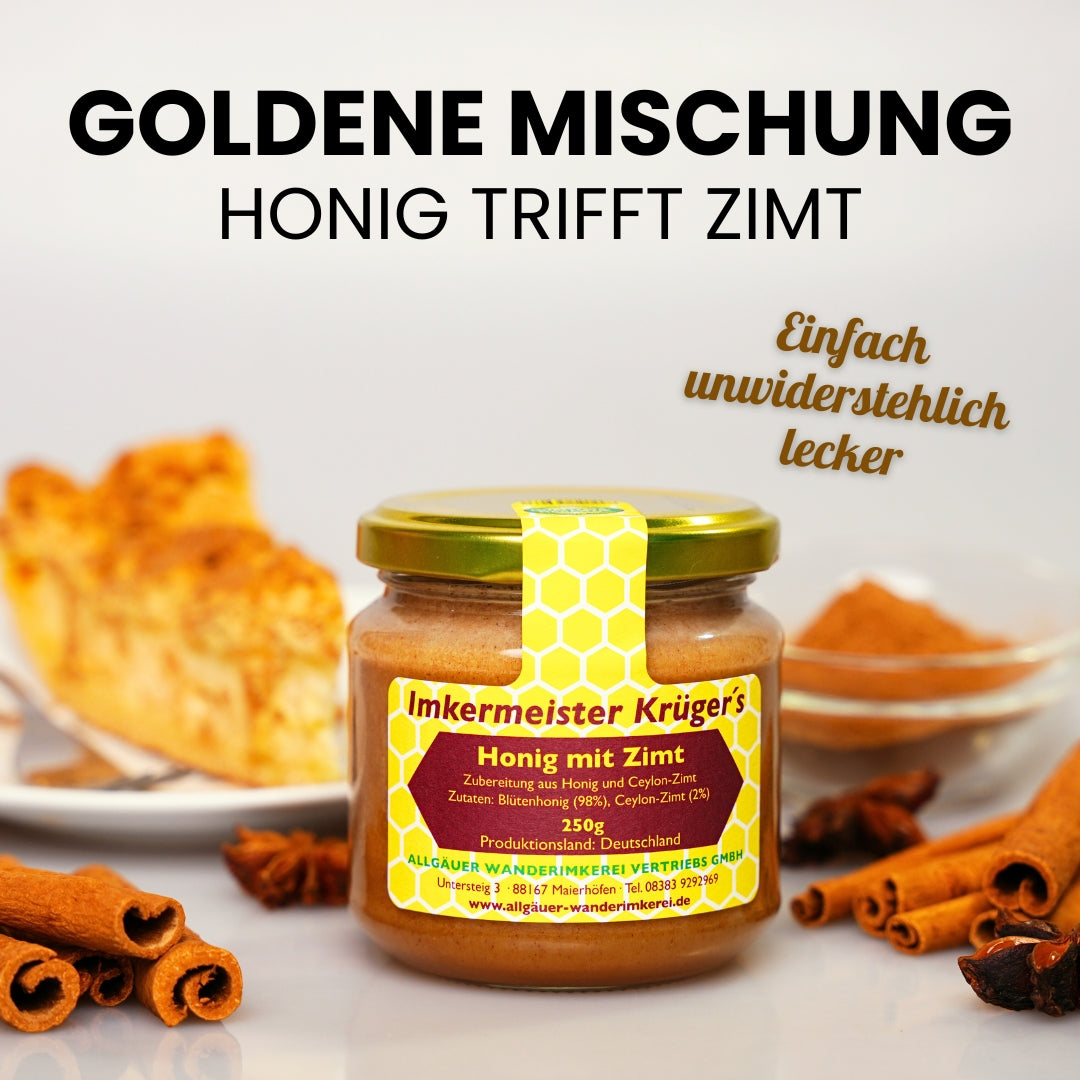 Honig mit Zimt 250g aus Deutschland, Allgäuer Wanderimkerei
