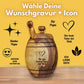 Vatertagsgeschenk, Honigtopf mit Wunsch-Gravur und Honiglöffel aus echtem Olivenholz im passenden Leinensäckchen DANKE PAPA von der Allgäuer Wanderimkerei