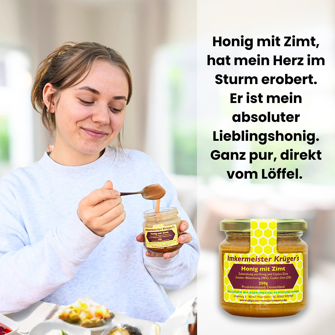Honig mit Zimt 250g aus Deutschland, Allgäuer Wanderimkerei