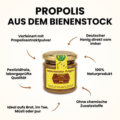 Propolis im Honig 250g aus Deutschland von der Allgäuer Wanderimkerei