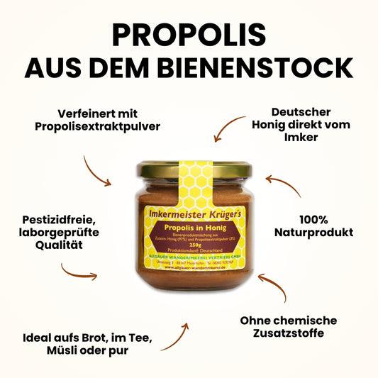 Propolis im Honig 250g aus Deutschland von der Allgäuer Wanderimkerei