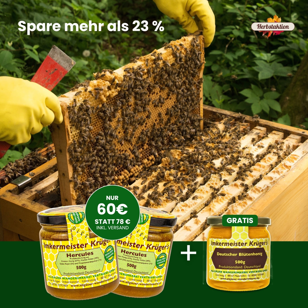 Herbstaktion: 2 x Hercules + Gratis Honig für 60€ statt 78€, nur für kurze Zeit, von der Allgäuer Wanderimkerei