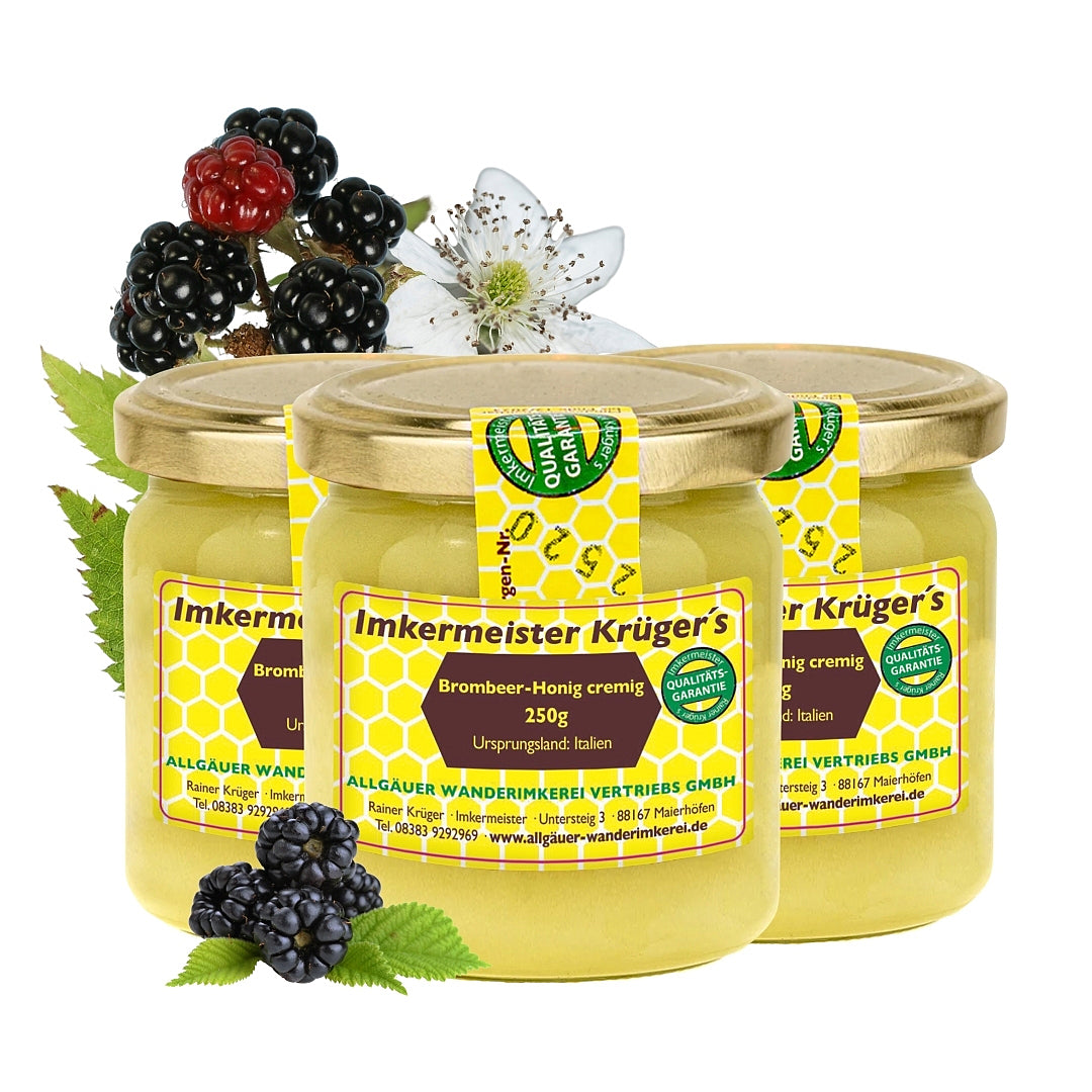 Brombeer-Honig cremig 205g von der Allgäuer Wanderimkerei 3x