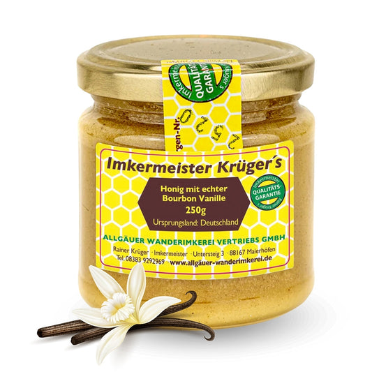 Honig mit echter Bourbon-Vanille von der Allgäuer Wanderimkerei
