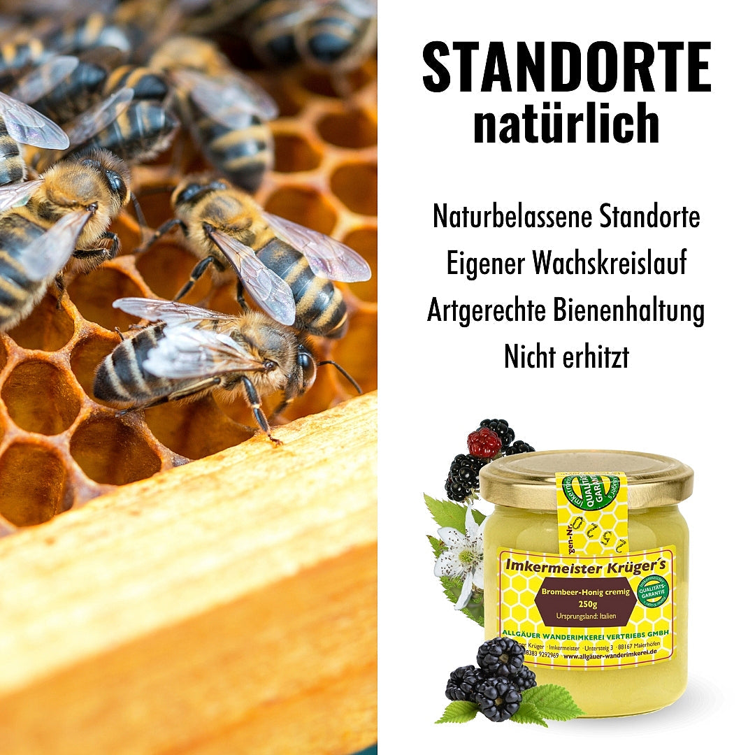 Brombeer-Honig cremig 250g aus Sardinien (Italien) von der Allgäuer Wanderimkerei