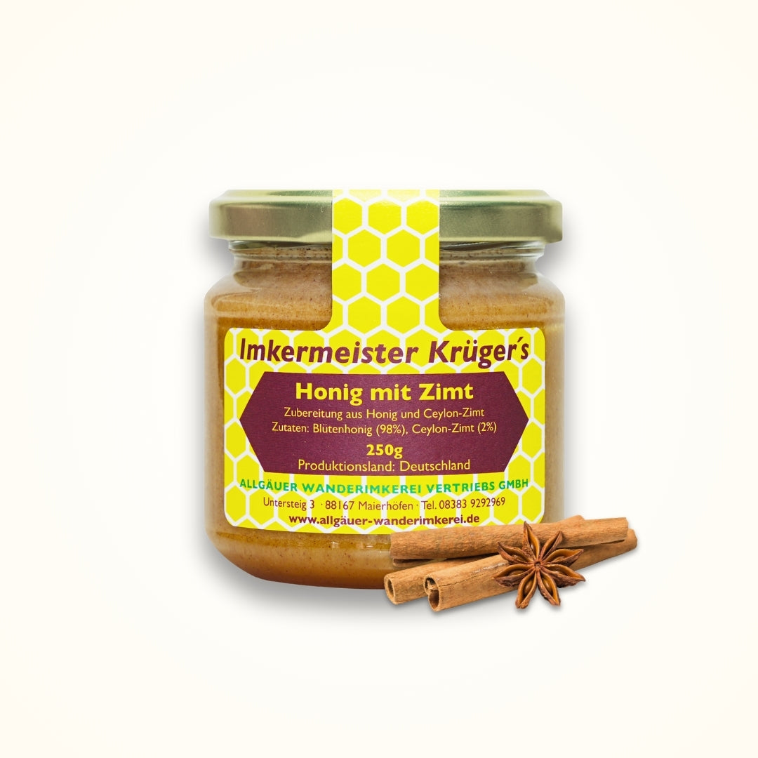 Honig mit Zimt 250g aus Deutschland, Allgäuer Wanderimkerei