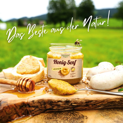 Honig-Senf 200g, mild-würzig-süß ohne Industriezucker und Konservierungsstoffe von der Allgäuer Wanderimkerei