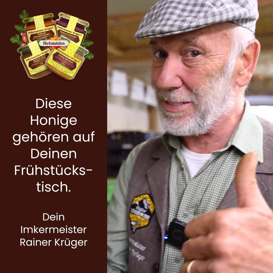 XXL-Weihnachts-Bundle mit ausgewählten Honigen für nur 26€ statt 32€ während der Herbstaktion von der Allgäuer Wanderimkerei
