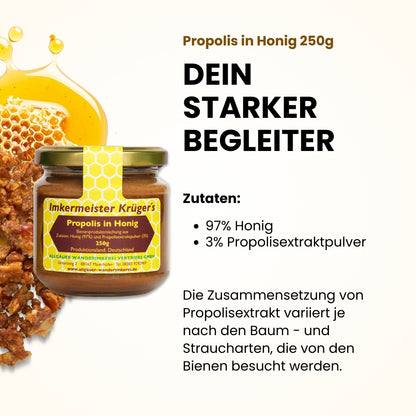 Propolis im Honig 250g aus Deutschland von der Allgäuer Wanderimkerei