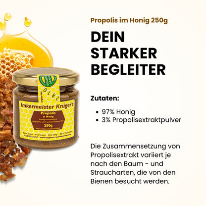 Propolis im Honig 250g aus Deutschland von der Allgäuer Wanderimkerei