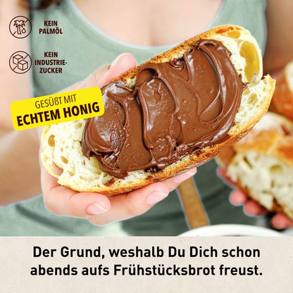 Naturella Nuss-Schoko-Aufstrich mit Imkerhonig gesüßt & echter Bourbon-Vanille verfeinert, 200g, Ohne Palmöl und ohne Industriezucker, Allgäuer Wanderimkerei