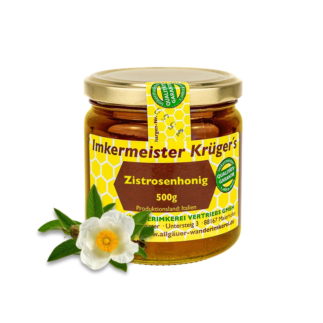 Seltener Zistrosenhonig 500g aus Italien von der Allgäuer Wanderimkerei
