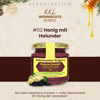 XXL-Weihnachts-Bundle mit ausgewählten Honigen für nur 26€ statt 32€ während der Herbstaktion von der Allgäuer Wanderimkerei