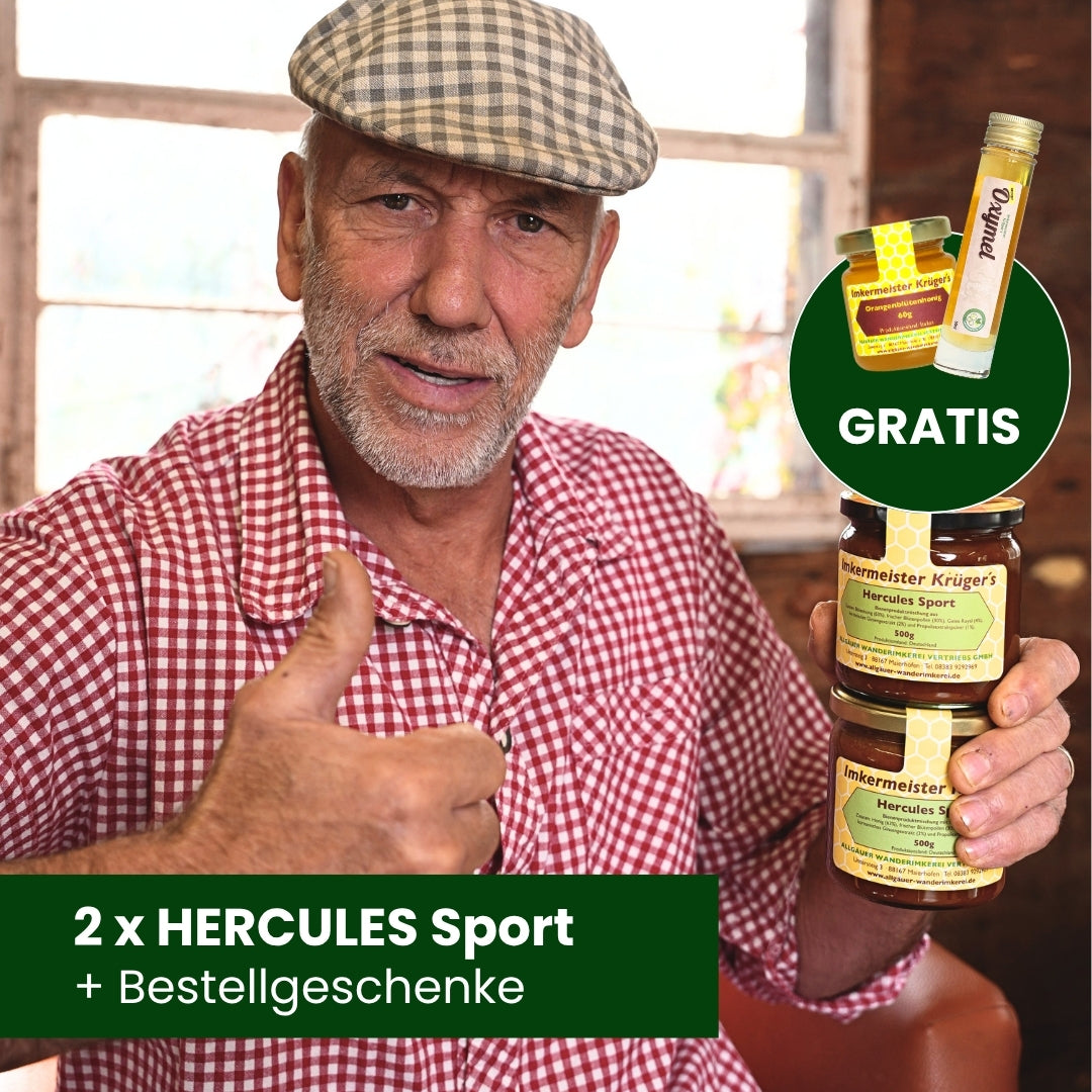 Spare 11% auf 2 x HERCULES Sport zur Geburtstagsaktion von Imkermeister Rainer Krüger von der Allgäuer Wanderimkerei, plus 2 Bestellgeschenke_02