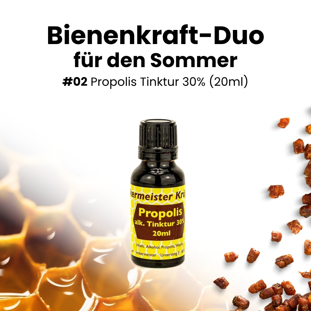 Bienenkraft-Duo für den Sommer mit Distelhonig cremig (500g) und Propolis Tinktur 30% (20ml)
