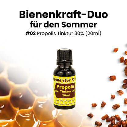 Bienenkraft-Duo für den Sommer mit Distelhonig cremig (500g) und Propolis Tinktur 30% (20ml)