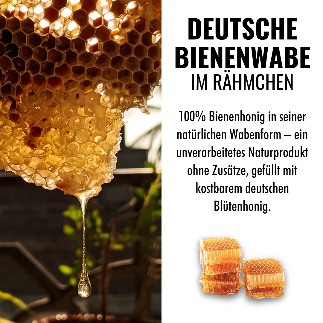 Deutsche Bienenwabe im Rähmchen, 2 kg, von der Allgäuer Wanderimkerei, limitierte Auflage, Rainer Krüger, 100% Imker Naturprodukt