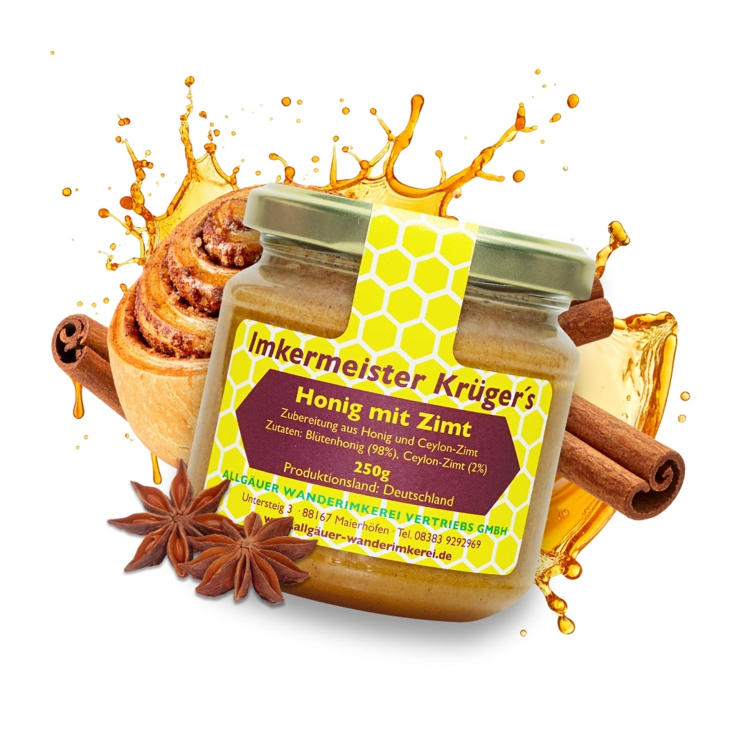 Honig mit Zimt 250g aus Deutschland, Allgäuer Wanderimkerei
