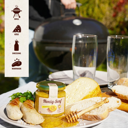 Honig-Senf 200g, mild-würzig-süß ohne Industriezucker und Konservierungsstoffe von der Allgäuer Wanderimkerei