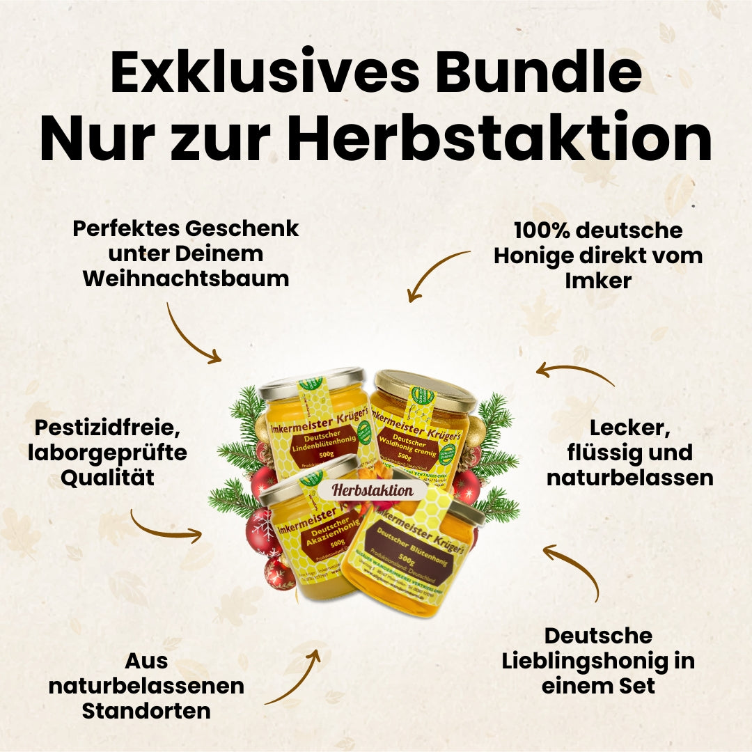 Deutsche Honige Bestseller-Bundle nur zur Herbstaktion von der Allgäuer Wanderimkerei