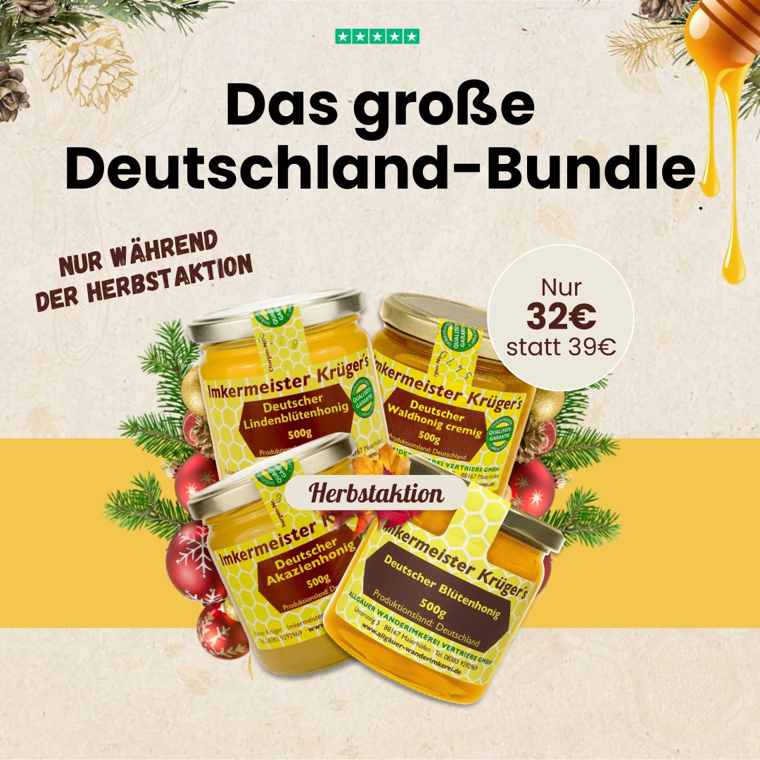 Deutsche Honige Bestseller-Bundle nur zur Herbstaktion von der Allgäuer Wanderimkerei