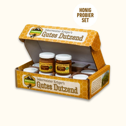 Gutes Dutzend Honigprobierset mit 12 verschiedenen Honigsorten zu je 60g von der Allgäuer Wanderimkerei