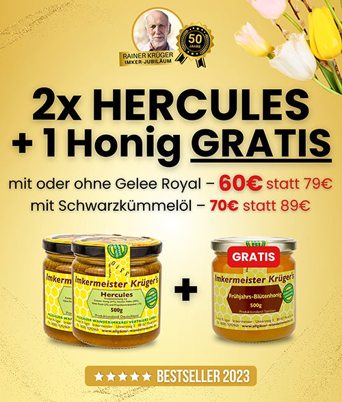 2 x HERCULES ohne Gelee Royal + 1 Honig GRATIS