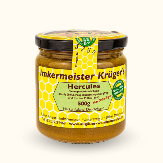 Bienenproduktmischung HERCULES ohne Gelee Royal 500g von der Allgäuer Wanderimkerei