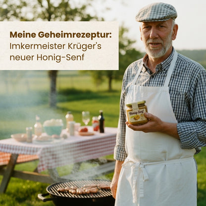 Honig-Senf 200g, mild-würzig-süß ohne Industriezucker und Konservierungsstoffe von der Allgäuer Wanderimkerei