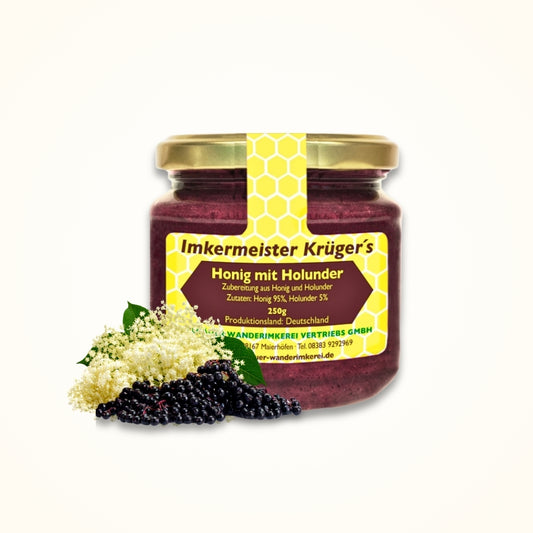 Honig mit Holunder 250g aus Deutschland von der Allgäuer Wanderimkerei