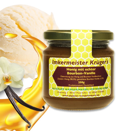 Leckerer Honig mit echter Bourbon-Vanille, direkt vom Imker