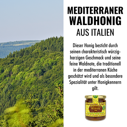 Mediterraner Waldhonig 500g aus Italien von der Allgäuer Wanderimkerei, würzig-harziger Geschmack