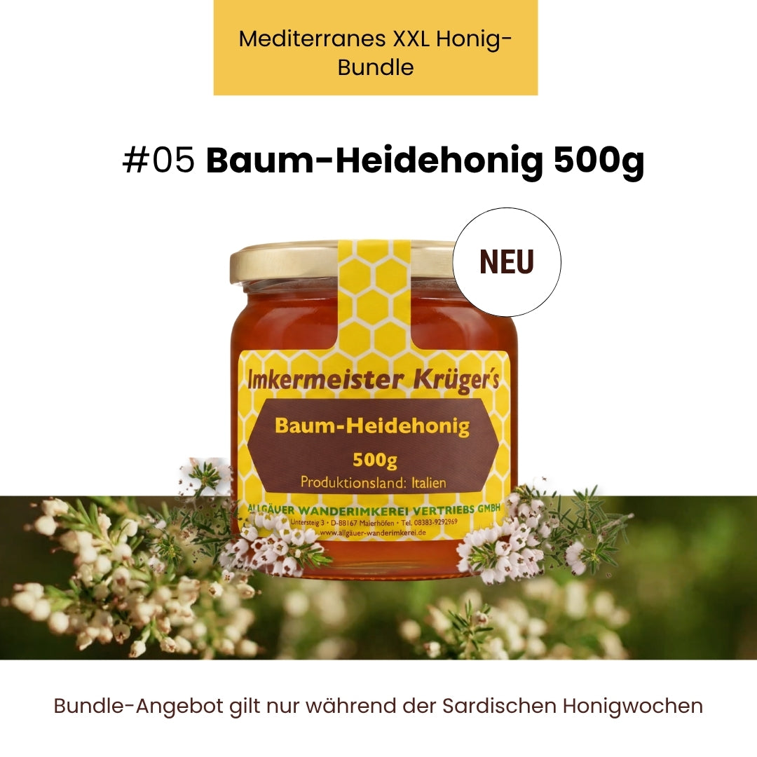 Mediterranes XXL Honig-Bundle mit Mediterraner Macchiahonig 500g, Distelhonig cremig 500g, Zistrosenhonig 500g, Frühjahrsblütenhonig 500g, Eukalyptushonig 500g, Baumheidehonig 500g, Natternkopfhonig cremig 250g,  Korianderhonig cremig 500g und GRATIS HERCULES Sport 250g von der Allgäuer Wanderimkerei, nur für kurze Zeit_07