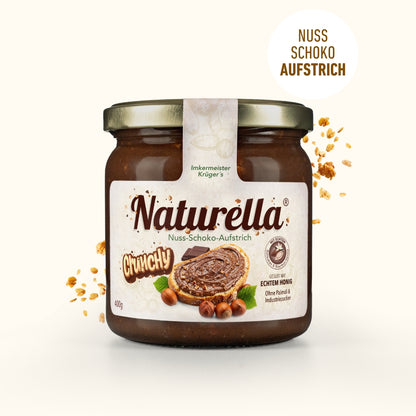 Naturbelassener Naturella Chrunchy Nuss-Schoko-Aufstrich 400g mit echtem Imkerhonig gesüßt von der Allgäuer Wanderimkerei, Vorschaubild Produkt