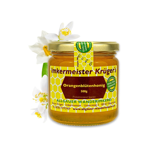 Naturbelassener Orangenblütenhonig (500g) direkt vom Imker, aus Spanien von der Allgäuer Wanderimkerei
