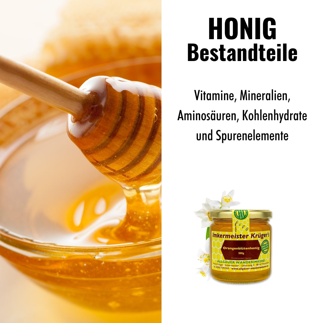 Naturbelassener Orangenblütenhonig (500g) direkt vom Imker, aus Spanien von der Allgäuer Wanderimkerei