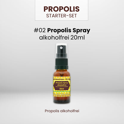 Propolis Starter-Set: 30% Propolis Tinktur 20ml, Propolis Spray alkoholfrei 20ml und Propolis in Honig 250g in einem Einsteiger-Set, direkt vom Imker, von der Allgäuer Wanderimkerei
