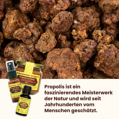 Propolis Starter-Set: 30% Propolis Tinktur 20ml, Propolis Spray alkoholfrei 20ml und Propolis in Honig 250g in einem Einsteiger-Set, direkt vom Imker, von der Allgäuer Wanderimkerei